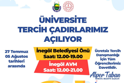 Üniversite öğrencileri için ücretsiz tercih çadırı kuruluyor