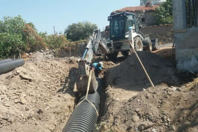 Manisa Akhisar'da yağmursuyu hattı çalışmaları